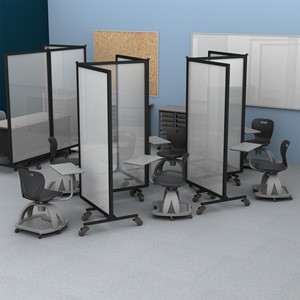 Healthy Safeguard Clear Room Divider - Three Panel (Separating Desks)