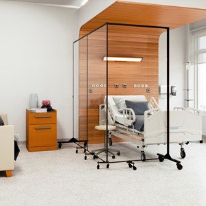 Healthy Safeguard Clear Room Divider - Three Panel (Around Hospital Beds)