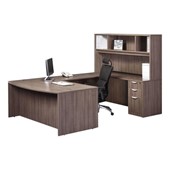 Insight Series U-Shaped Bow Front Desk & Hutch w/ Return