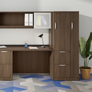 Insight Series Wardrobe Cabinet w/ Drawers - Modern Walnut