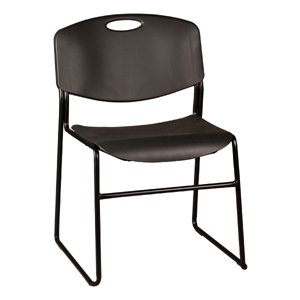 Heavy Duty Plastic Stacking Chair w/ Black Seat & Black Frame