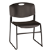 Heavy Duty Plastic Stacking Chair w/ Black Seat & Black Frame