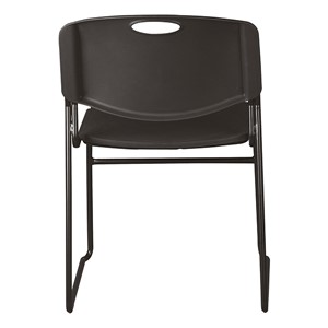 Heavy-Duty Plastic Stacking Chair w/ Black Seat & Black Frame - Back view