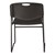 Heavy-Duty Plastic Stacking Chair w/ Black Seat & Black Frame - Back view