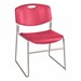 Heavy Duty Plastic Stacking Chair w/ Cranberry Seat & Silver Mist Frame