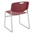 Heavy Duty Plastic Stacking Chair w/ Cranberry Seat & Silver Mist Frame - Back view