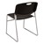 Heavy Duty Plastic Stacking Chair w/ Black Seat & Silver Mist Frame - Back view