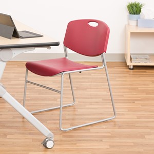 Heavy-Duty Plastic Stacking School Chair - Red
