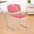 Heavy Duty Plastic Stacking Chair w/ Cranberry Seat & Silver Mist Frame - Front