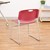 Heavy Duty Plastic Stacking Chair w/ Cranberry Seat & Silver Mist Frame - Back