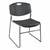 Heavy Duty Plastic Stacking Chair w/ Charcoal Seat & Silver Mist Frame