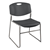 Heavy Duty Plastic Stacking Chair w/ Charcoal Seat & Silver Mist Frame