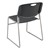 Heavy Duty Plastic Stacking Chair w/ Charcoal Seat & Silver Mist Frame - Back view