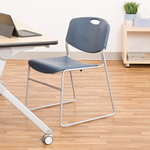 Heavy-Duty Plastic Stacking School Chair - Charcoal