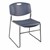 Heavy-Duty Plastic Stacking Chair w/ Navy Seat & Silver Mist Frame