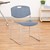 Pack of 28 Heavy-Duty Plastic Stacking Chairs w/ Universal Dolly - Chair - Navy Seat & Silver Mist Frame