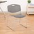 Pack of 28 Heavy-Duty Plastic Stacking Chairs w/ Universal Dolly - Chair - Charcoal Seat & Silver Mist Frame