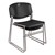 Heavy Duty Plastic Stacking Chair w/ Black Seat & Silver Mist Frame - Multiple units shown stacked