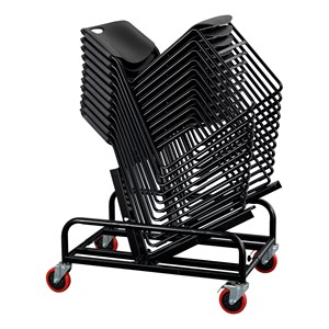 Heavy Duty Plastic Stacking Chair w/ Black Seat & Black Frame
