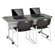 Flip & Store Blow-Molded Nesting Table & Heavy-Duty Stack Chair Set
