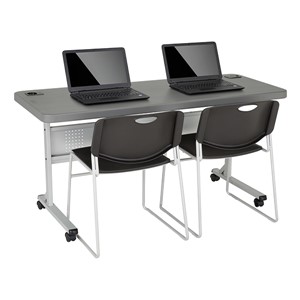 Blow-Molded Nesting Table & Heavy-Duty Stack Chair Set