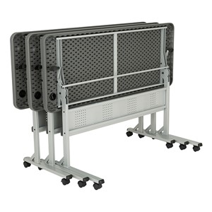 Flip & Store Blow-Molded Nesting Table - Folded - Nested - Back
