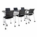 Flip & Store Blow-Molded Nesting Table & Ballard Mobile Plastic Stack Chair Set