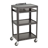 Adjustable-Height Metal AV Cart w/ Electric
