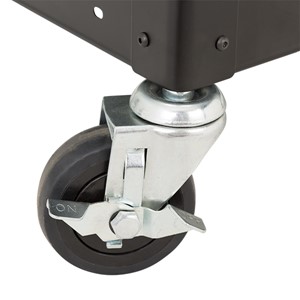 Adjustable-Height Metal AV Cart w/ Electric & Sliding Tray - Caster