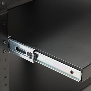 Adjustable-Height Metal AV Cart w/ Electric & Sliding Tray - Tray - Detail
