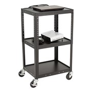 Adjustable-Height Metal AV Cart w/ Electric