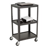 Adjustable-Height Metal AV Cart w/ Electric