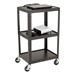 Adjustable-Height Metal AV Cart w/ Electric