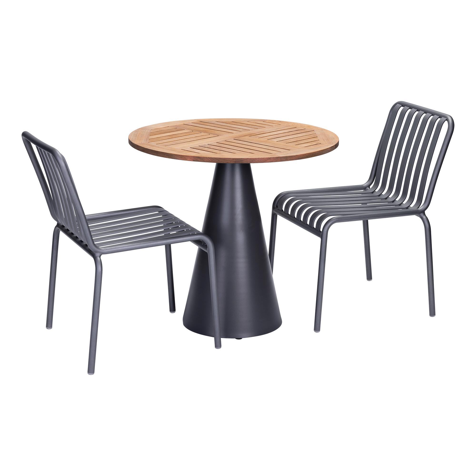 Contemporary Round Outdoor Teak Table