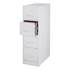 Vertical File Cabinet w/ Four Drawers - Gray