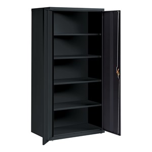 Tall Steel Storage Cabinet - Black