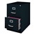 Vertical File Cabinet w/ Two Drawers - Legal - Black