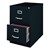 Vertical File Cabinet w/ Two Drawers - Legal - Black