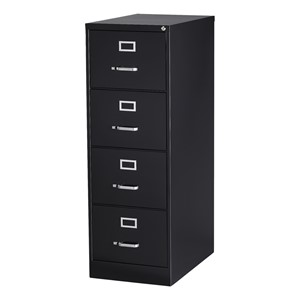Vertical File Cabinet w/ Four Drawers - Black