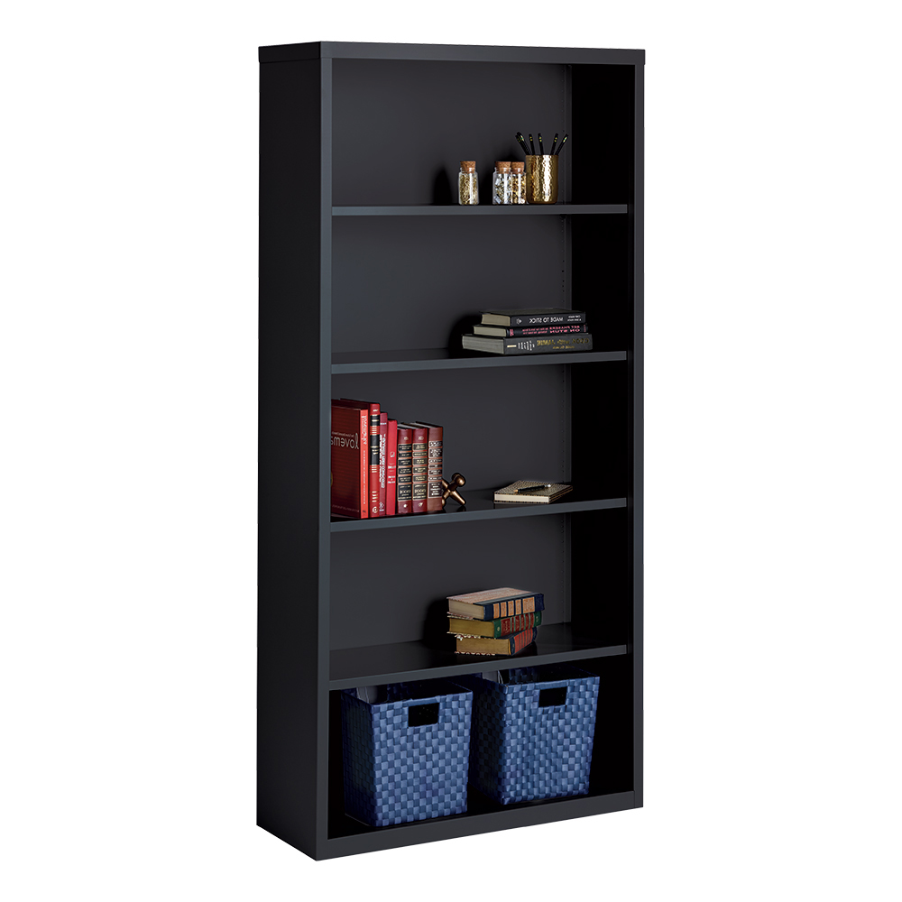Metal Bookcase (72" H) - Black