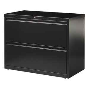 Lateral File Cabinet w/ Two Drawers (36" W) - Black
