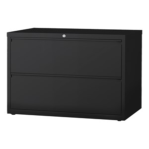 Lateral File Cabinet w/ Two Drawers (42" W) - Black