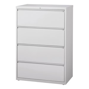 Lateral File Cabinet w/ Four Drawers (36" W) - Gray