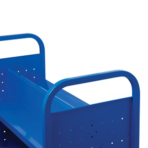 Double-Sided Sloped-Shelf Book Cart - Handle