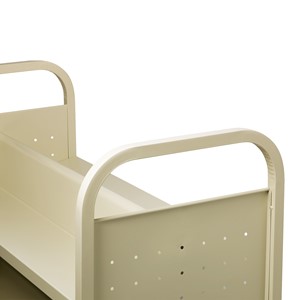 Double-Sided Sloped-Shelf Book Cart - Handle
