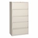 Lateral File Cabinet w/ Four Roll-Out Shelves & Fixed Bottom Shelf (36" W) - Putty