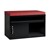 Sliding Door Two Shelf Credenza w/ Cushion - Red