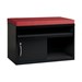 Sliding Door Two Shelf Credenza w/ Cushion - Red