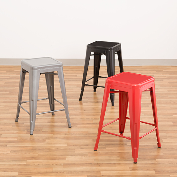 Metal Stack Stool - 24" H