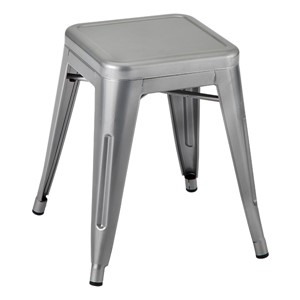 Metal Stack Stool - 18" H - Silver